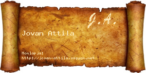 Jovan Attila névjegykártya